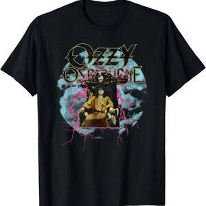 Ozzy Osbourne Pink Lightning T-Shirt Bold Rock Graphic Tee Vintage Metal 17